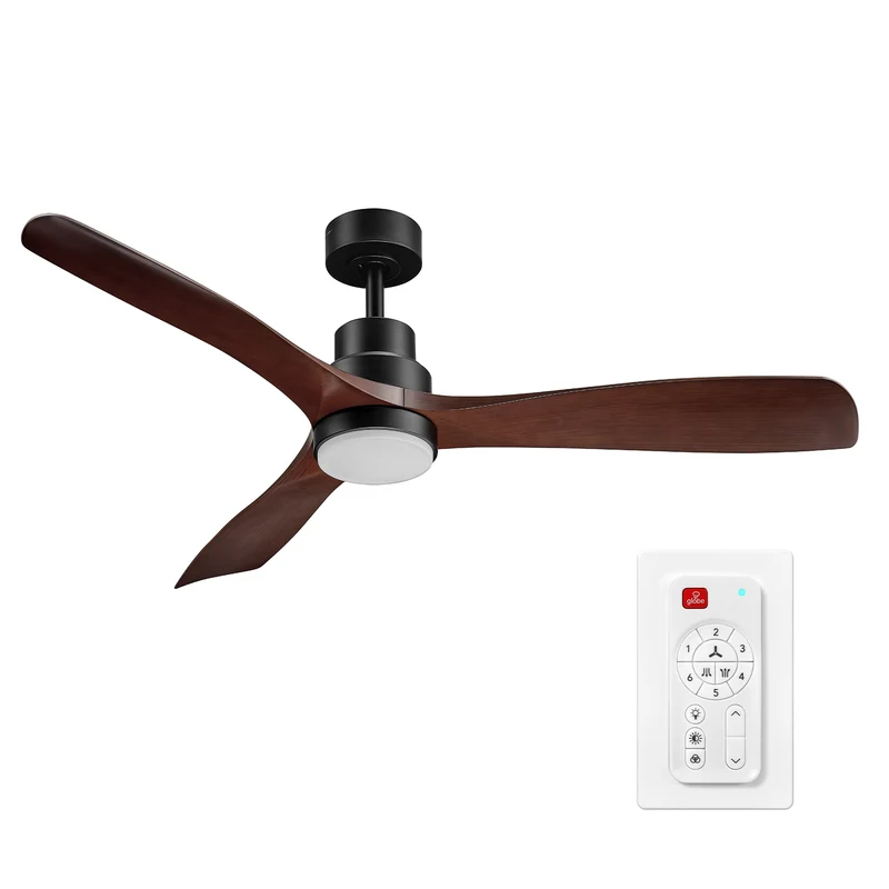 Nashville 52" Wood Toned LED Light Smart Ceiling Fan with Remote Control